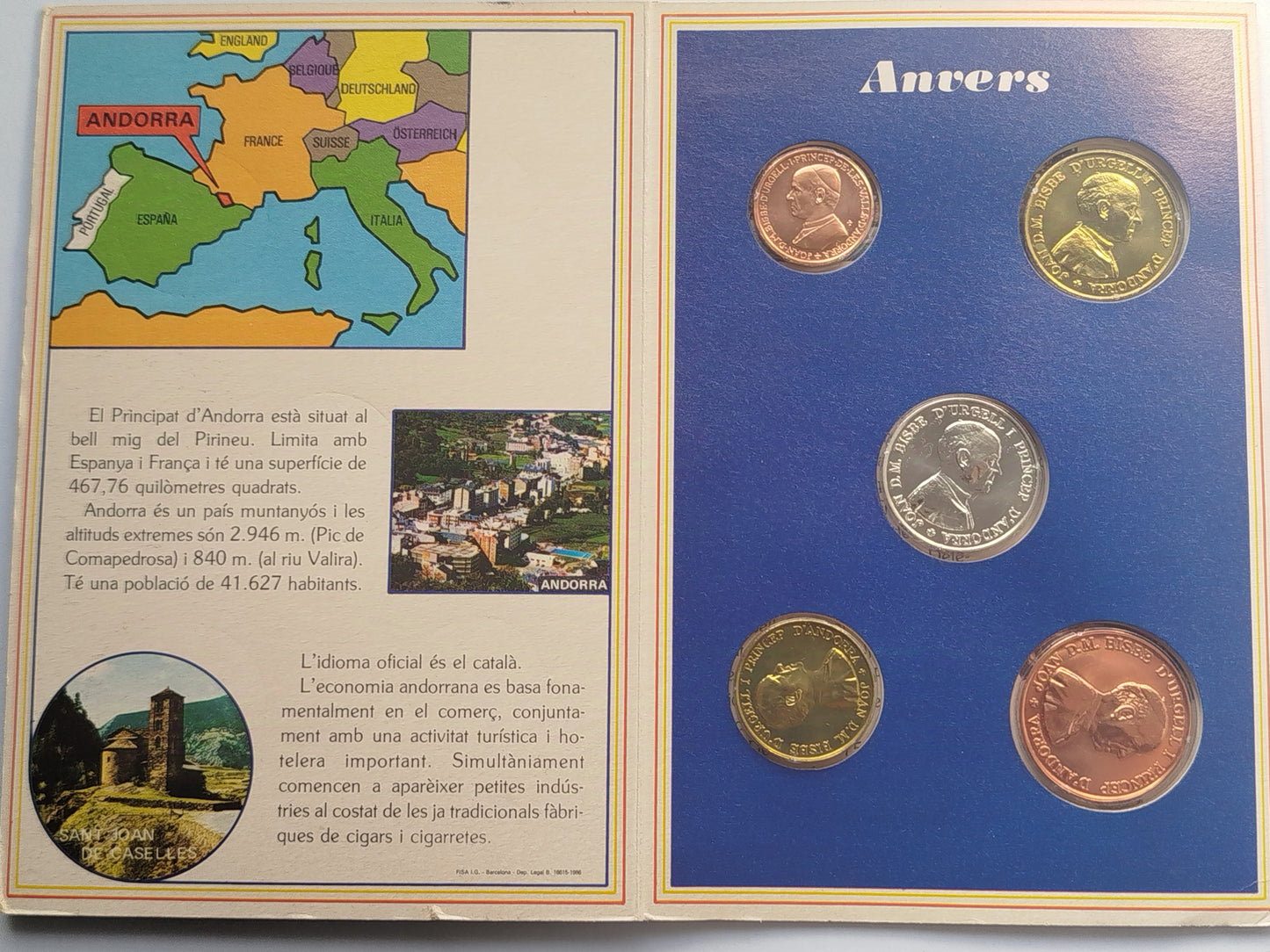 Emissions Numismàtiqued de S.E. el Coprincep d'Andorra, 1986.