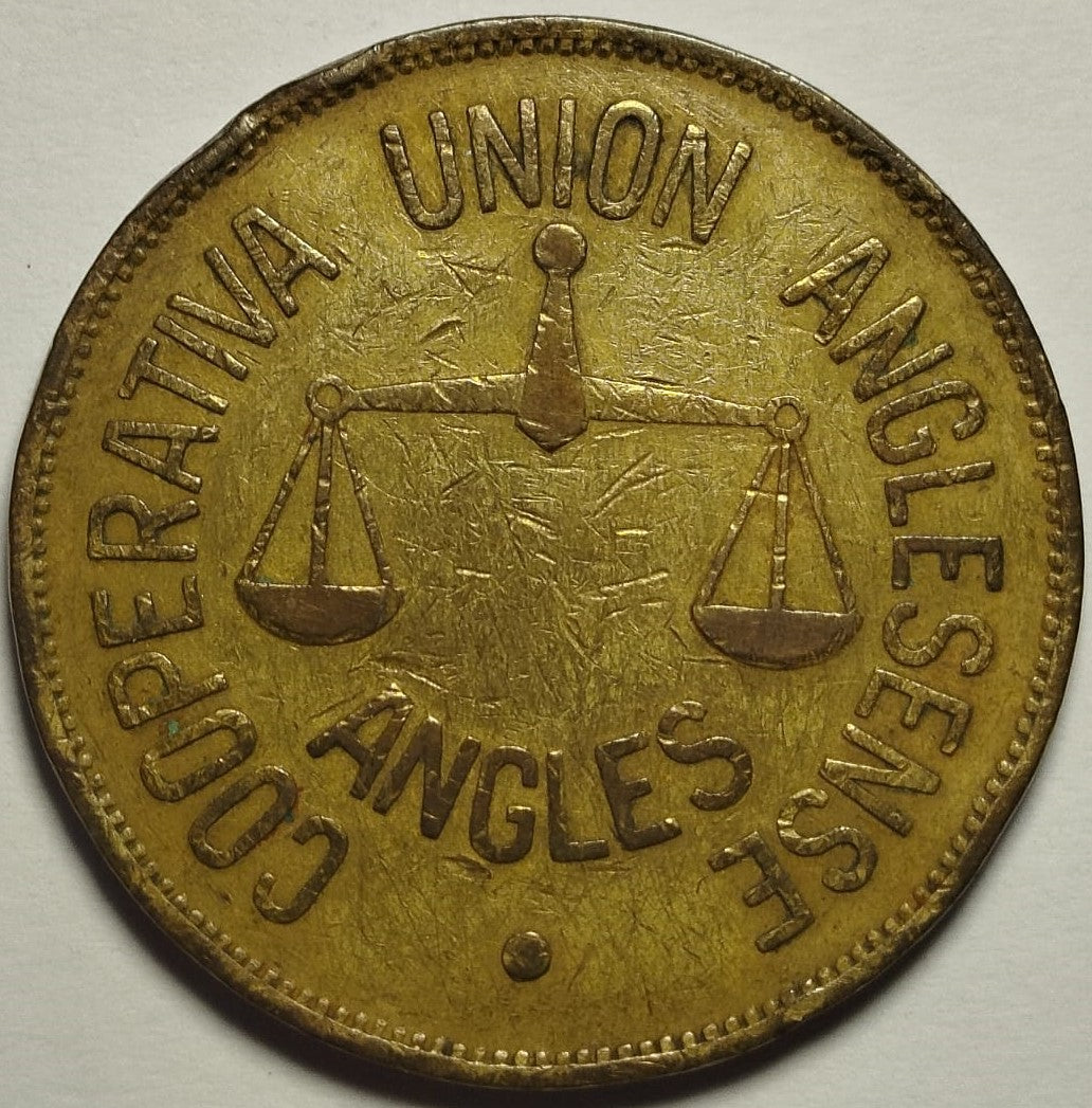 25 pesetas Unión Cooperativa Anglsense (Anglés, Girona).