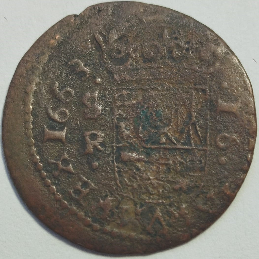 FELIPE IV. 16 Maravedís, Sevilla, 1663. BC+ 3,26g.