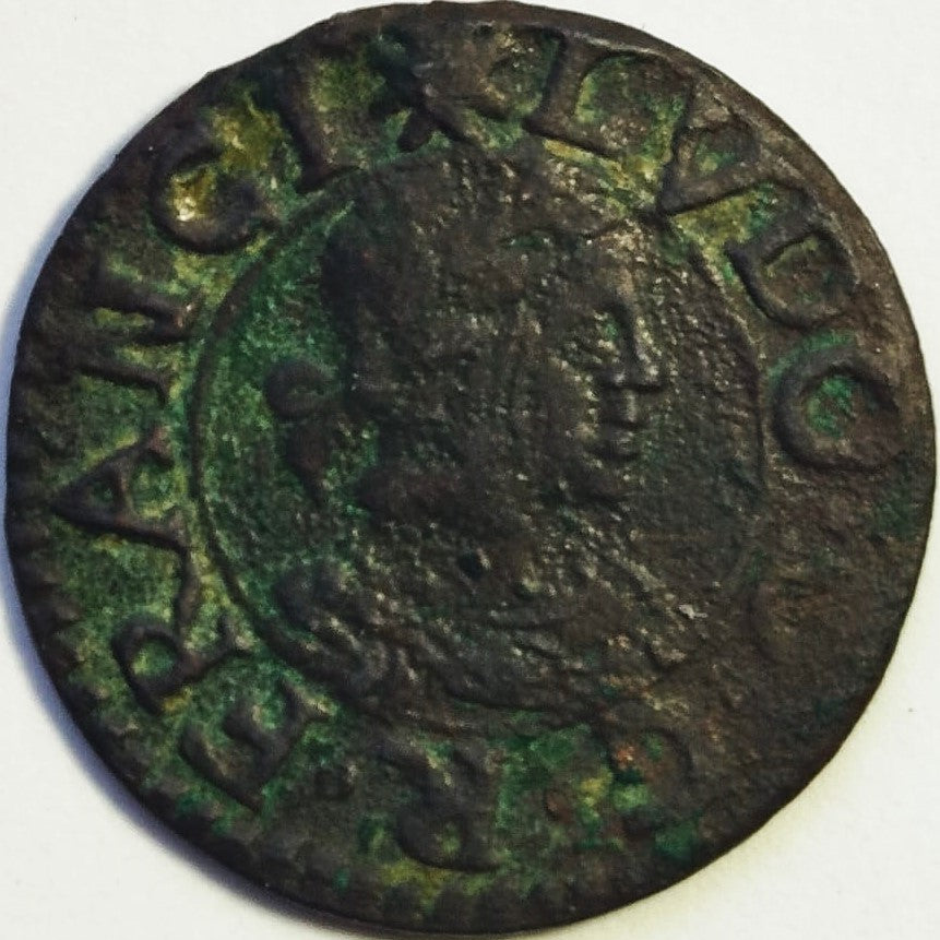 GUERRA DELS SEGADORS. Luis XIII, Diner, Vic, 1645. 1,21g.